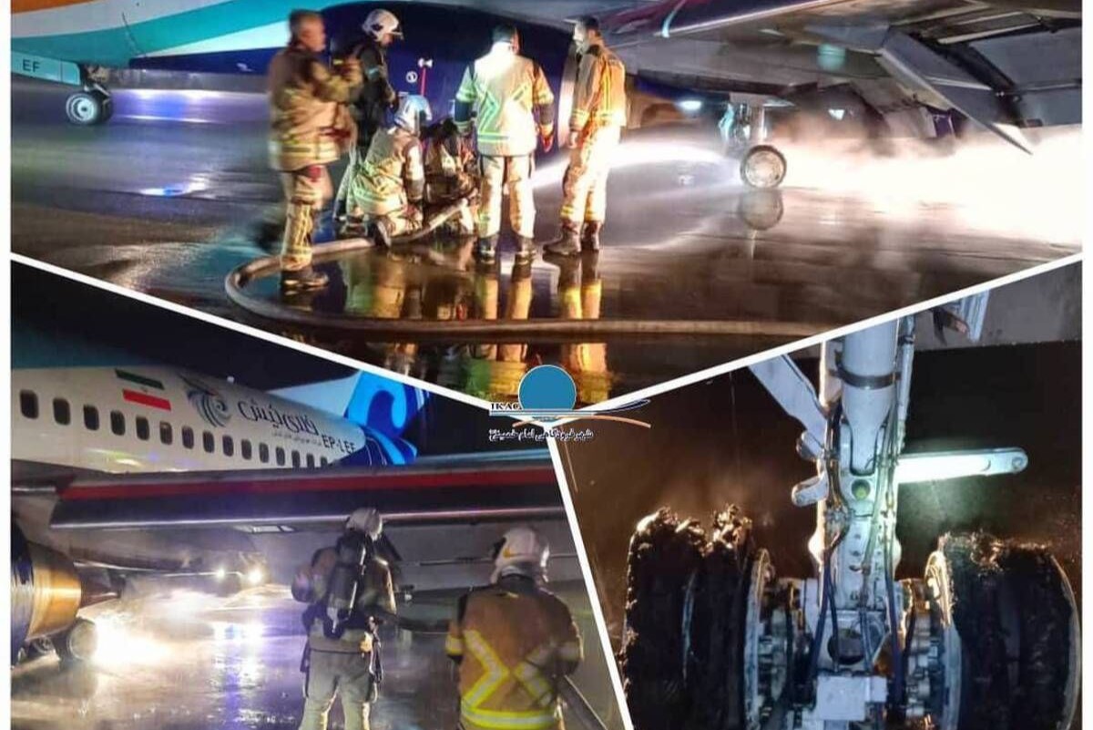 حادثه در پرواز تهران- بغداد | فرود اضطراری با لاستیک ترکیده +عکس
