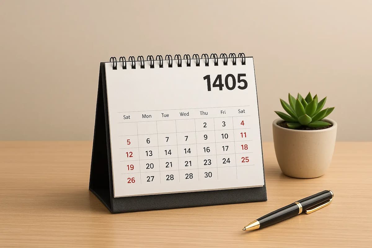 تقویم 1405 در مسیر زمان | ساعت تحویل سال 1405 | سال 1405 چند روز تعطیل رسمی دارد؟ | نگاهی به روزهای پیشرو با مناسبتها و تعطیلات رسمی