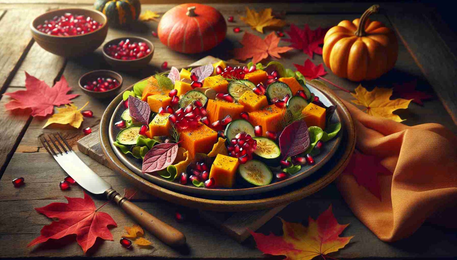 دستور تهیه سالاد رستورانی با کدو حلوایی و انار؛ طعمی جدید و ویژه